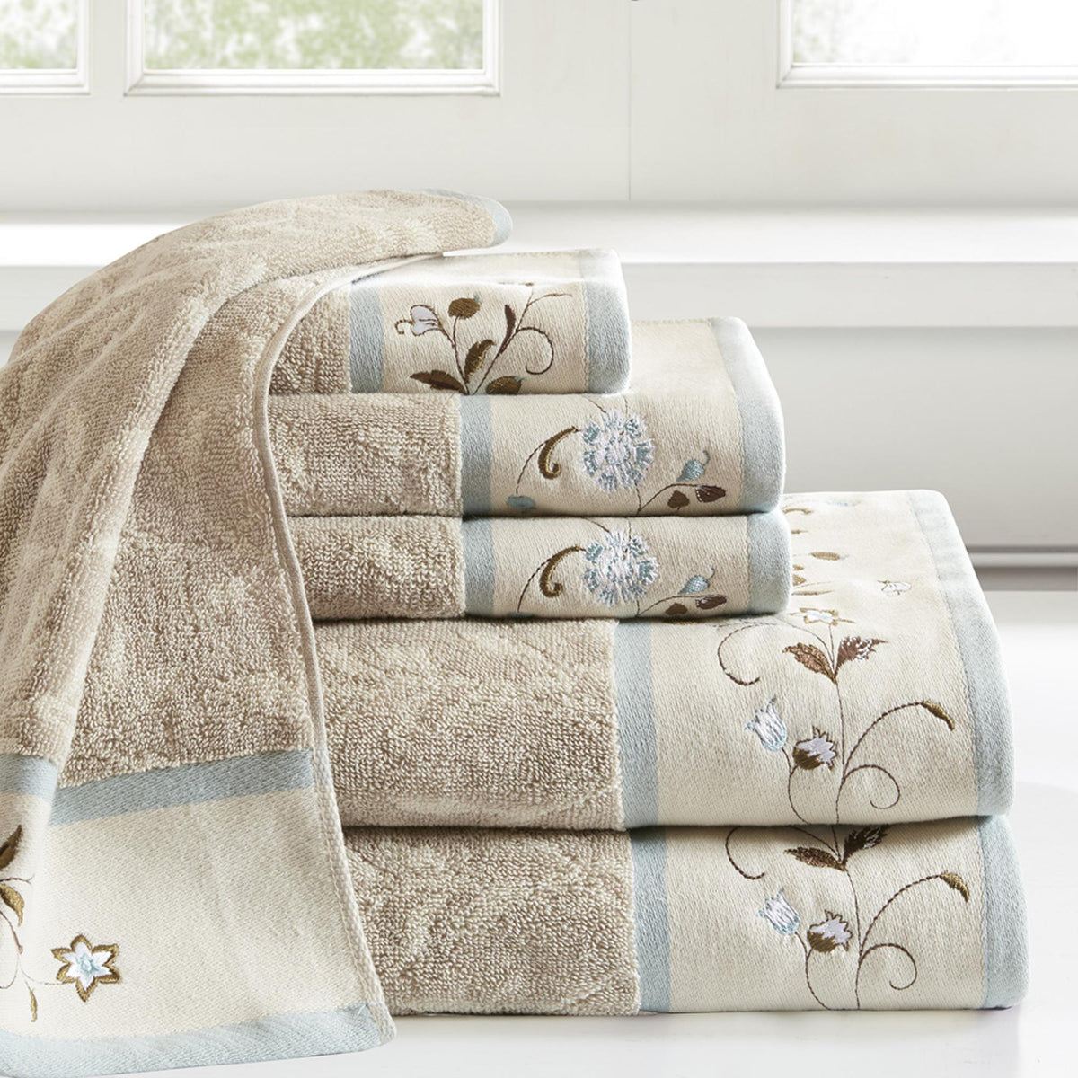 Lyric Cotton Jacquard 6 Piece Towel Set