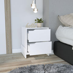 Vertex Nightstand, Bedside Table with 2-Drawers