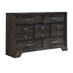 1pc Contemporary Dark Wood Grain Finish Metal Knobs Storage Drawers Dresser Wooden Gray