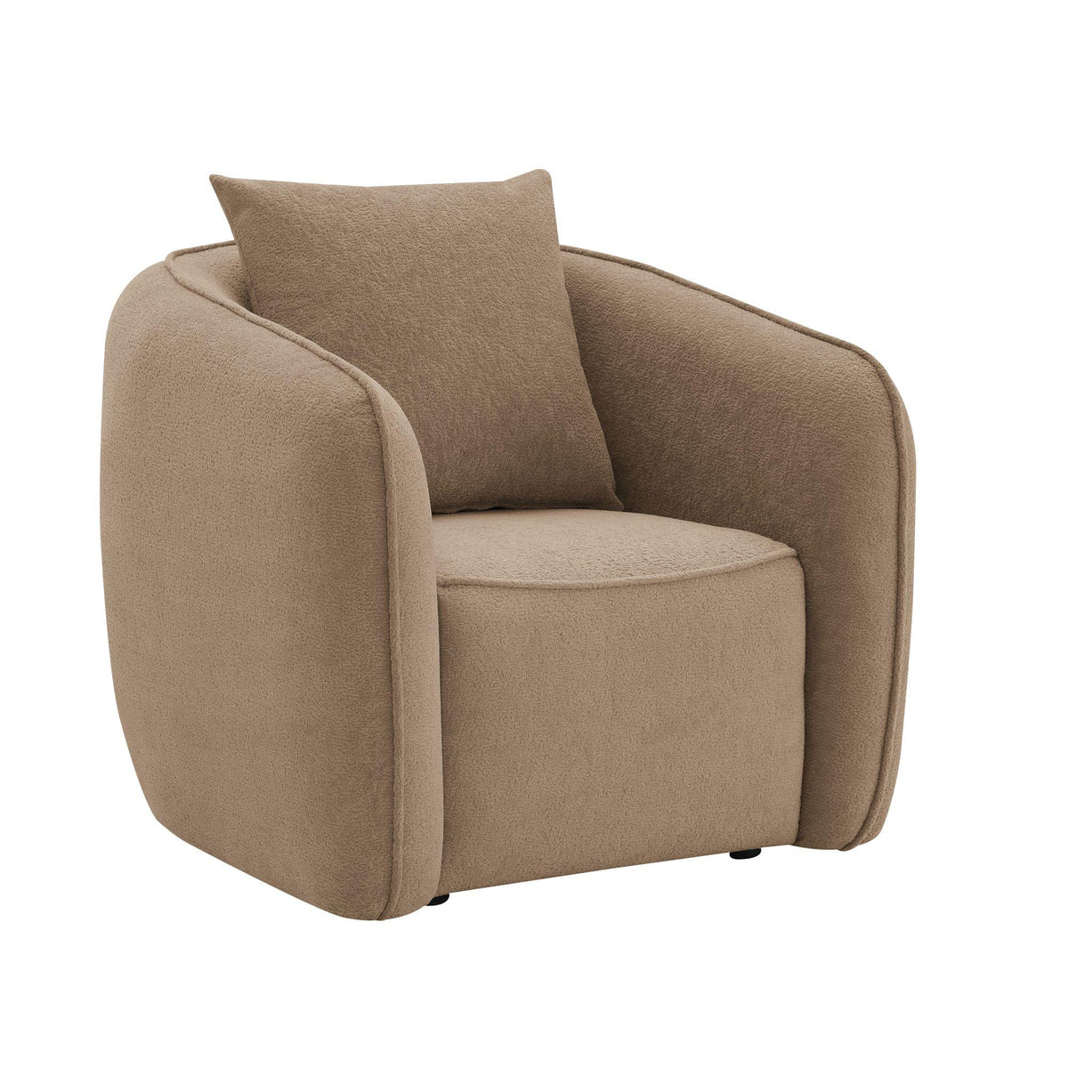 Pinnacle Brown Chenille Chair with 1 Matching Color Toss Pillows