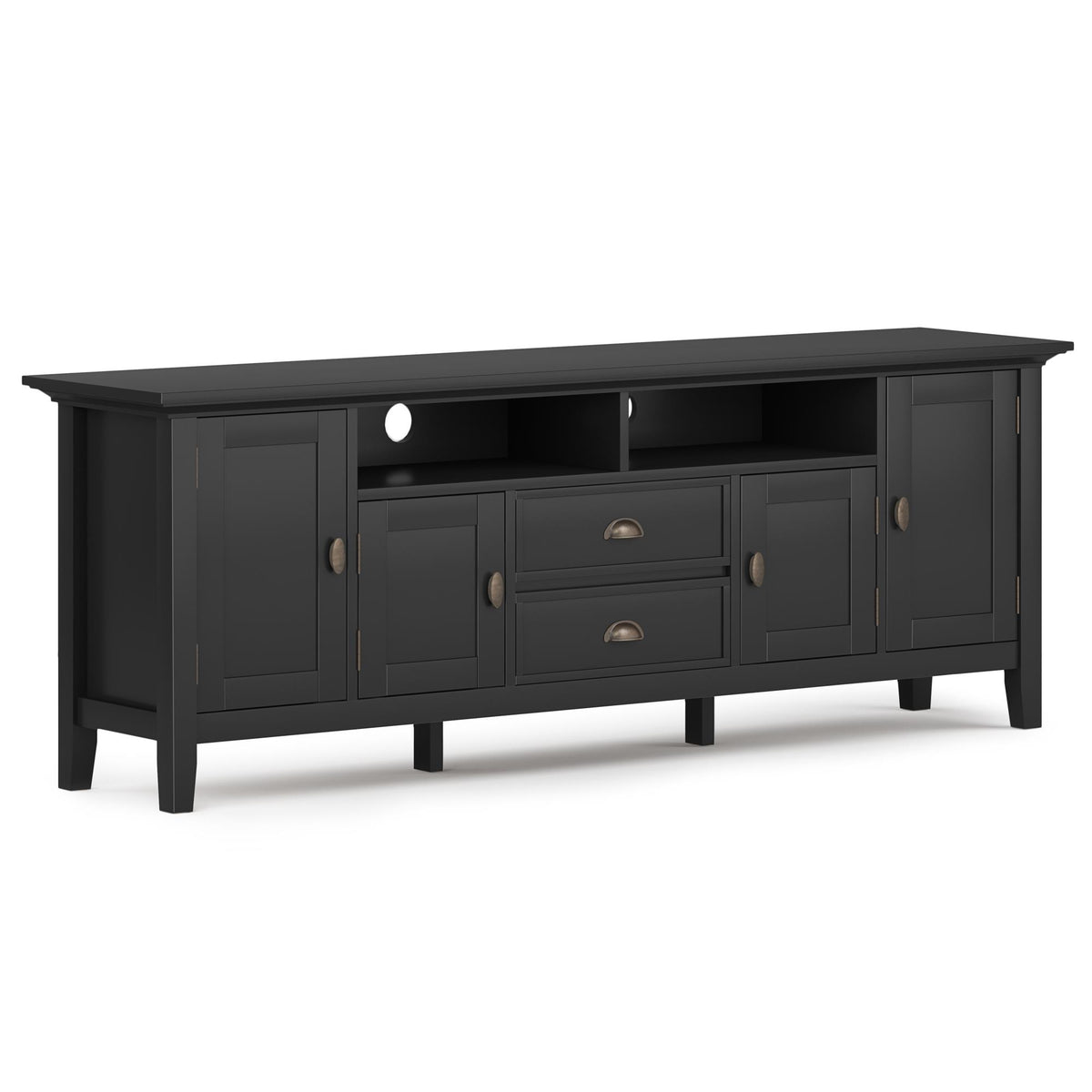 Diary 72 inch Wide Solid Wood TV Stand in Black For TVs up to 80 inches
