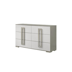 Display Contemporary Style 6- Drawer Dresser Made with Wood in White. (INCLUDES DRESSER ONLY)