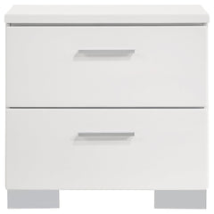 Poem White High Gloss 2-drawer Nightstand