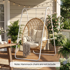 Hammock Chair Stand Only Heavy Duty Solid Steel A-Frame for Hanging Hammock, Egg Chair, Max Load 330 LBS, White