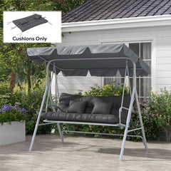 59" Tufted Bench Cushions & Throw Pillows, Replacement Bench Seat Pad, Back & 2 Pillows for Outdoor Furniture, Charcoal