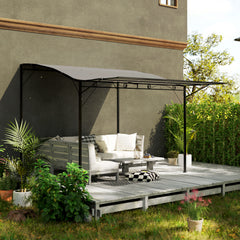 10' x 8' Outdoor Pergola and Patio Gazebo for Garden, Camper, Deck, Doors and Windows, Dark Gray