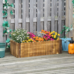 40" x 16" x 12" Raised Planter Box Garden Scalloped Edge Wooden