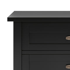 Warm Shaker Solid Wood 24 inch Wide Transitional Nightstand in Black