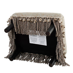 Apollo Accent Footstool Ottoman, Silvery-Blue Beige Paisley Jacquard