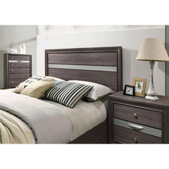 Contemporary Gray Color Panel Headboard 1pc King Size Bed w Drawers Beautiful Bedroom Furniture