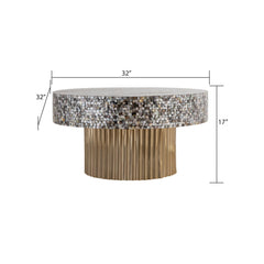 POEM 1207-32 Coffee Table Finished With Mother Of Pearl Top