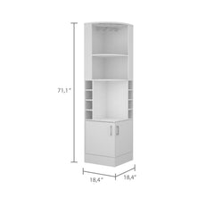 Story Corner Bar Cabinet, Two External Shelves White