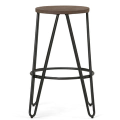 Melody - 26" Metal Counter Height Stool with Wood Seat (Set of 2) - Cocoa Brown / Black