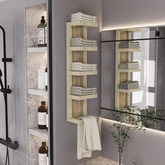 Perseus 5-Tier Wall Towel Rack, Vertical Storage Organizer for Bathroom Towels and Accessories