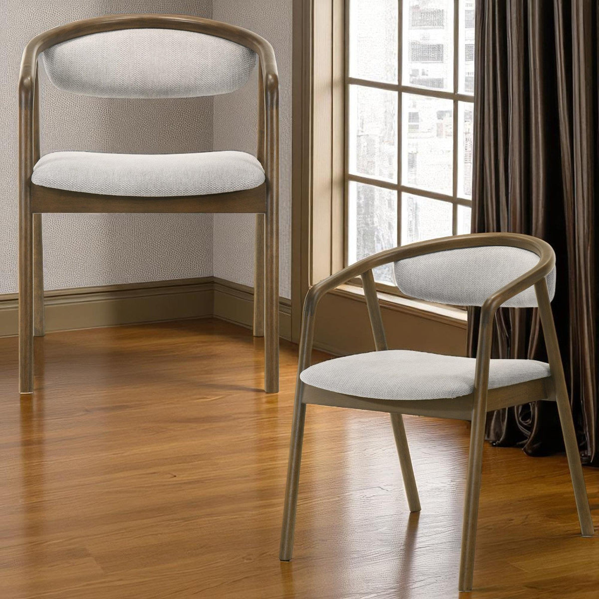 Meteor Chenille & Walnut Side Chair