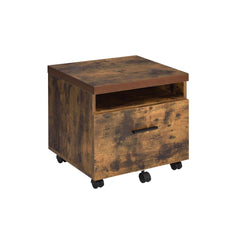 Museum Weathered Oak & Black Finish File Cabinet