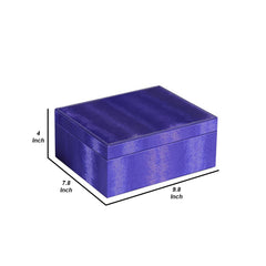 Record Case with 2 Slots and Earrings Hanger, Blue
