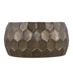PULSAR Modern Contemporary Round Aluminum material 32" Coffee Table, Farmhouse Table with Glossy Diamond-Patterned Base Gold