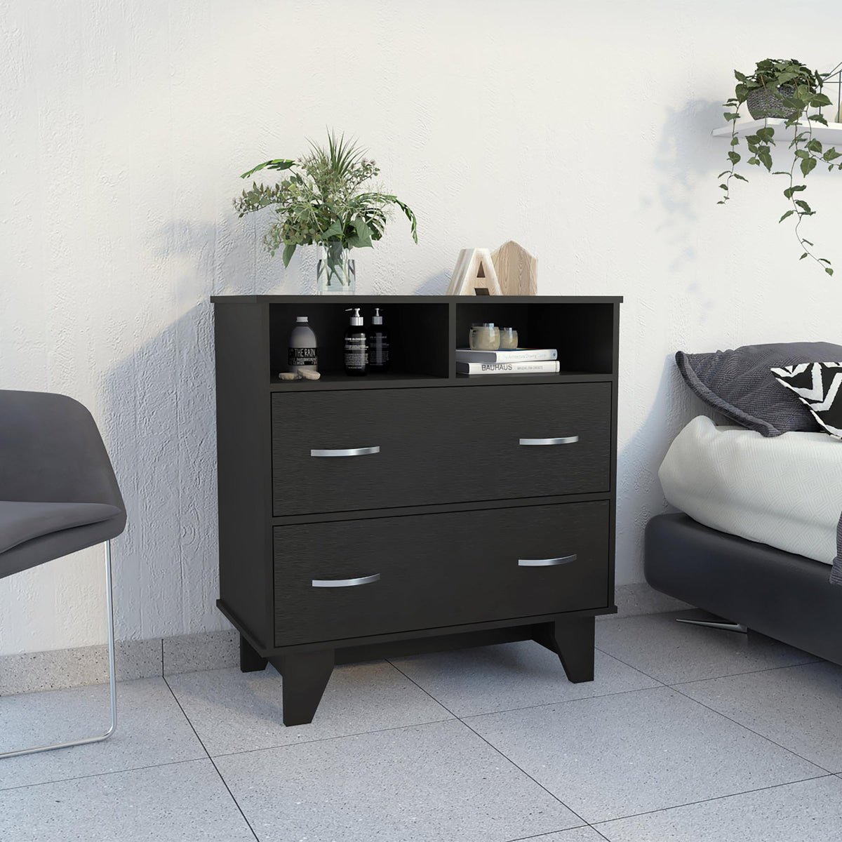 2-Drawer 2-Shelf Dresser Wenge