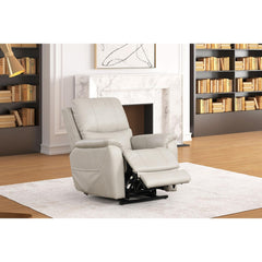 Contemporary Style Lift Chair Aesthetic Design Saddle Arms Wired Controller USB Port Steel Seat Box Light Gray Finish