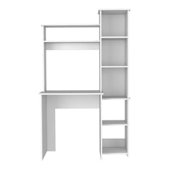 Valhalla Writintg Desk, Two Superior Shelves, Five Cubbies -White