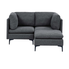Linen Upholstered Modular Sectional with Metal Legs
