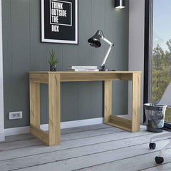 Galaxy Desk with Ample Workstation and Sturdy Legs, Light Oak
