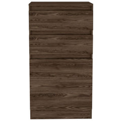 Hestia Dresser With Jewelry Box, Single Door Cabinet, Mirror, Two Drawers -Dark Walnut