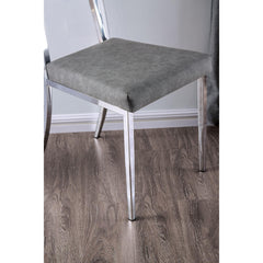 Contemporary Style 2pc Side Chair Minimalist Design Metal Legs Acrylic Back Chrome Finish Dining Room