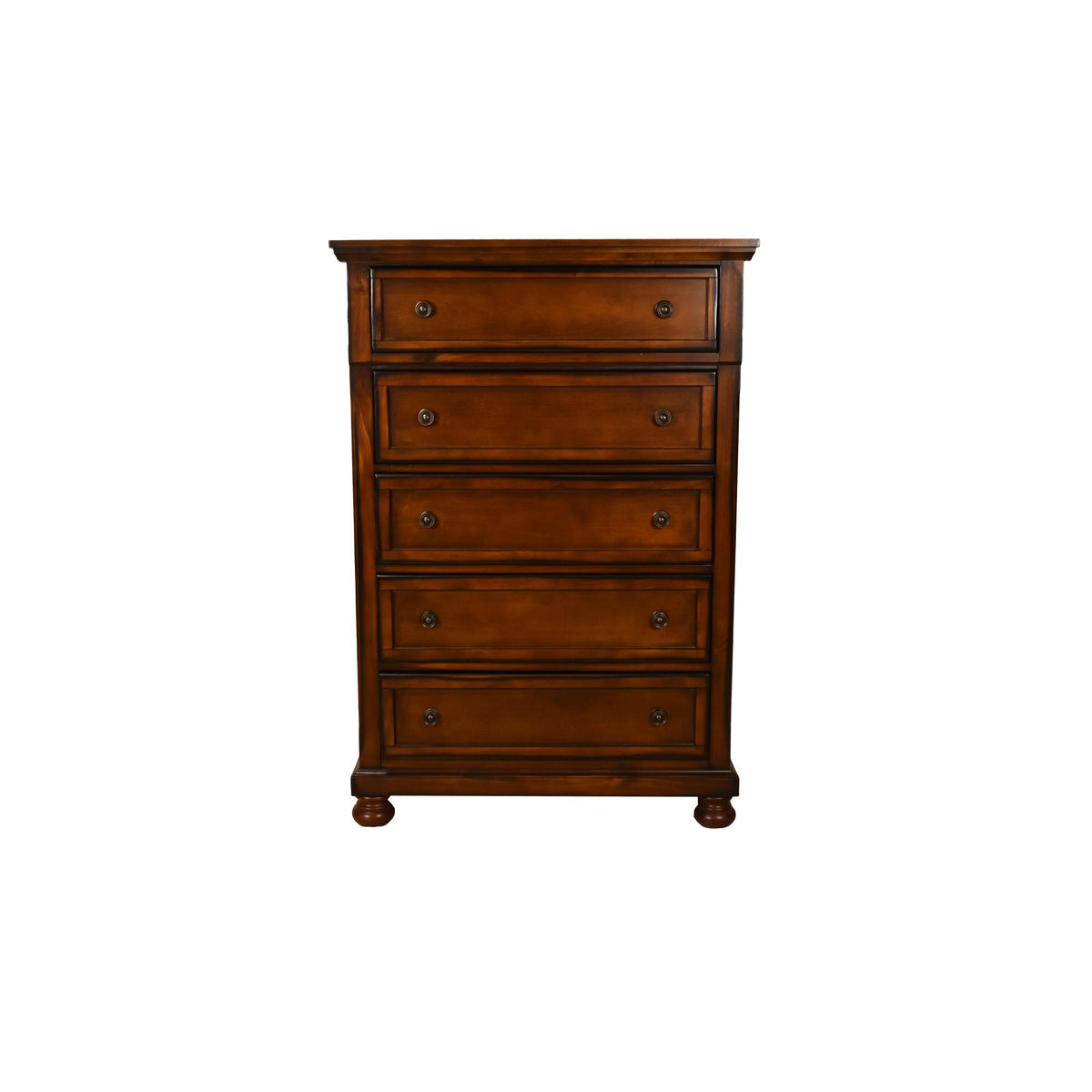 Chest Made with Wood in Dark Walnut Color