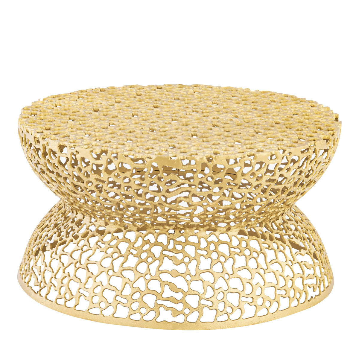 T3704-35 Modern Style 32" Coffee Table made with Aluminum Metal in Gold