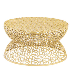 T3704-35 Modern Style 32" Coffee Table made with Aluminum Metal in Gold