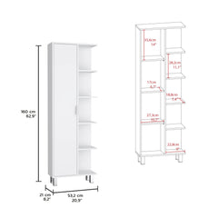 Priam Linen 63-inch High Bathroom Cabinet Storage Cabinet with Four Open Shelves