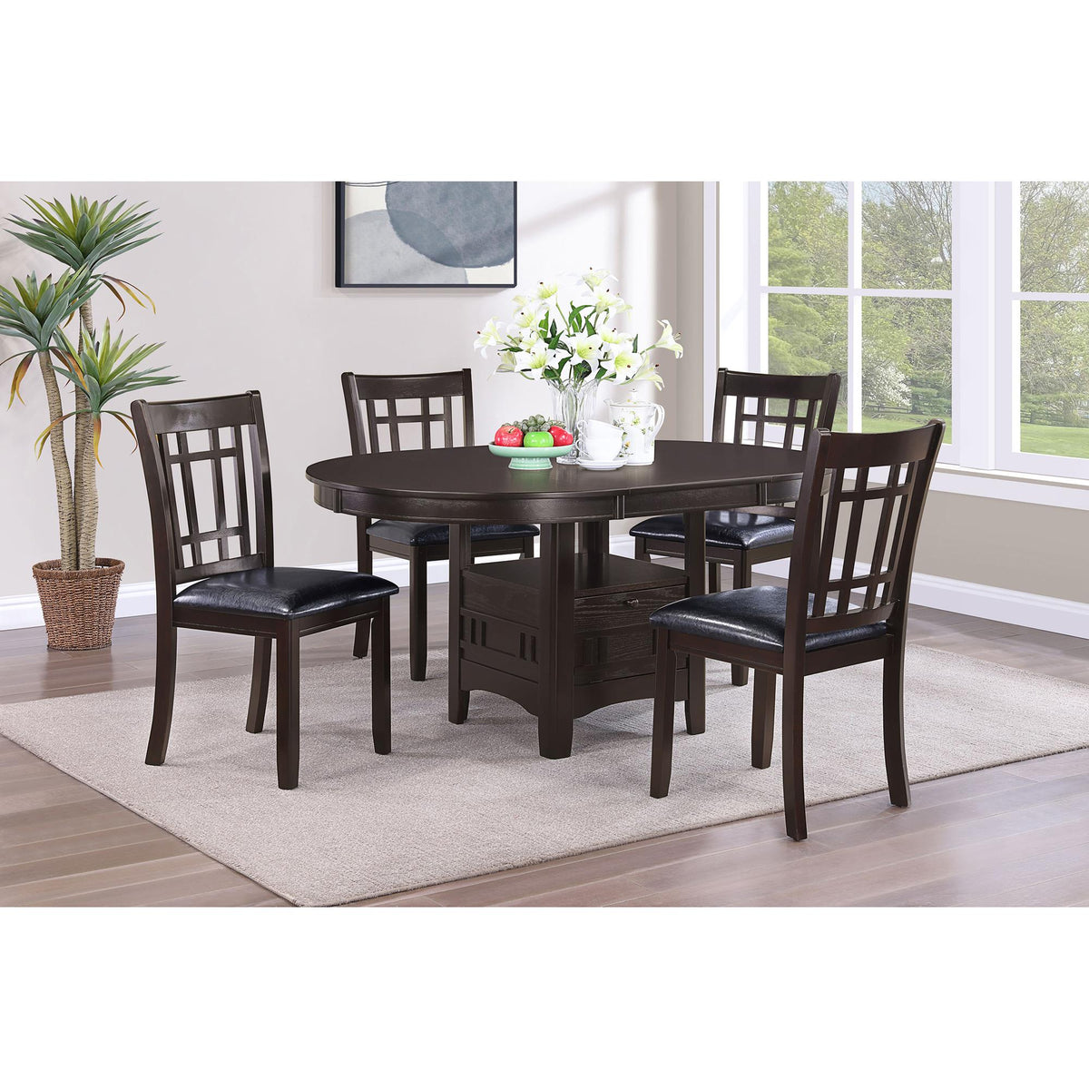 Quasar Black and Espresso 5-piece Dining Set