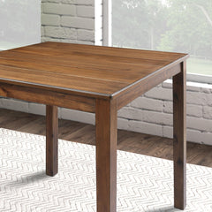 Fable Finish Transitional Style 5pc Dining Table Set 1x Counter HT. Table 4x Chair Square Shape Table Slat Back Chair Dining Room