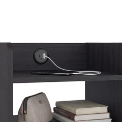 Helen Modern Nightstand with Integrated USB Charging Station, 2-Tier Open Storage Shelves and 4 Legs