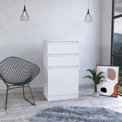 Hestia Dresser With Jewelry Box, Single Door Cabinet, Mirror, Two Drawers -White