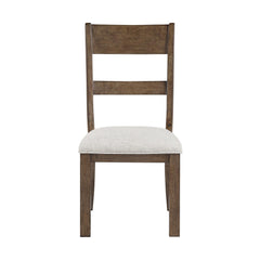 Contemporary Dining Side Chair 2pc Set Light Brown Finish Comfort Seat Upholstered Durable Classic Dining Furniture