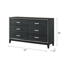 Zenith Weathered Black Finish Dresser