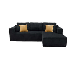 Full Compressed Corduroy Upholstered Sectional - No Assembly Needed
