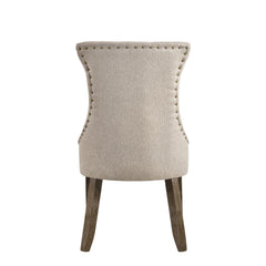 Theseus Two-tone Beige Fabric & Reclaimed Gray Finish Side Chair (Set of 2)