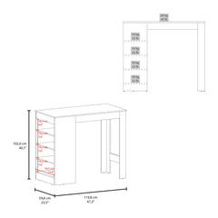 Electra Counter Table with 4 Storage Shelves, Compact Home Bar, Dinning Room or Kitchen Furniture, With Space-Saving Modern Design