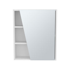 Prometheus Wall-Mounted Mirror Medicine Cabinet With One Door And Four Open Compartments, White