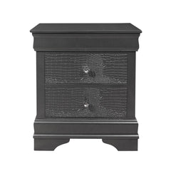 CHRONICLE CROCODILE METALLIC GREY NIGHTSTAND