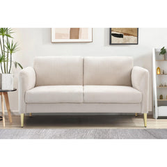 60.63" Wide Modern Corduroy Loveseat, Plush Upholstered Cushions, Solid Wood Frame, Compact Living Room and Apartment Furniture