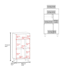 Hercules Base Cabinet, Compact Organizer, With One Door, Open Shelves And Top Display Space, White