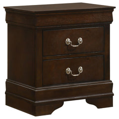 Zenith Cappuccino 2-Drawer Nightstand with Bail Handle