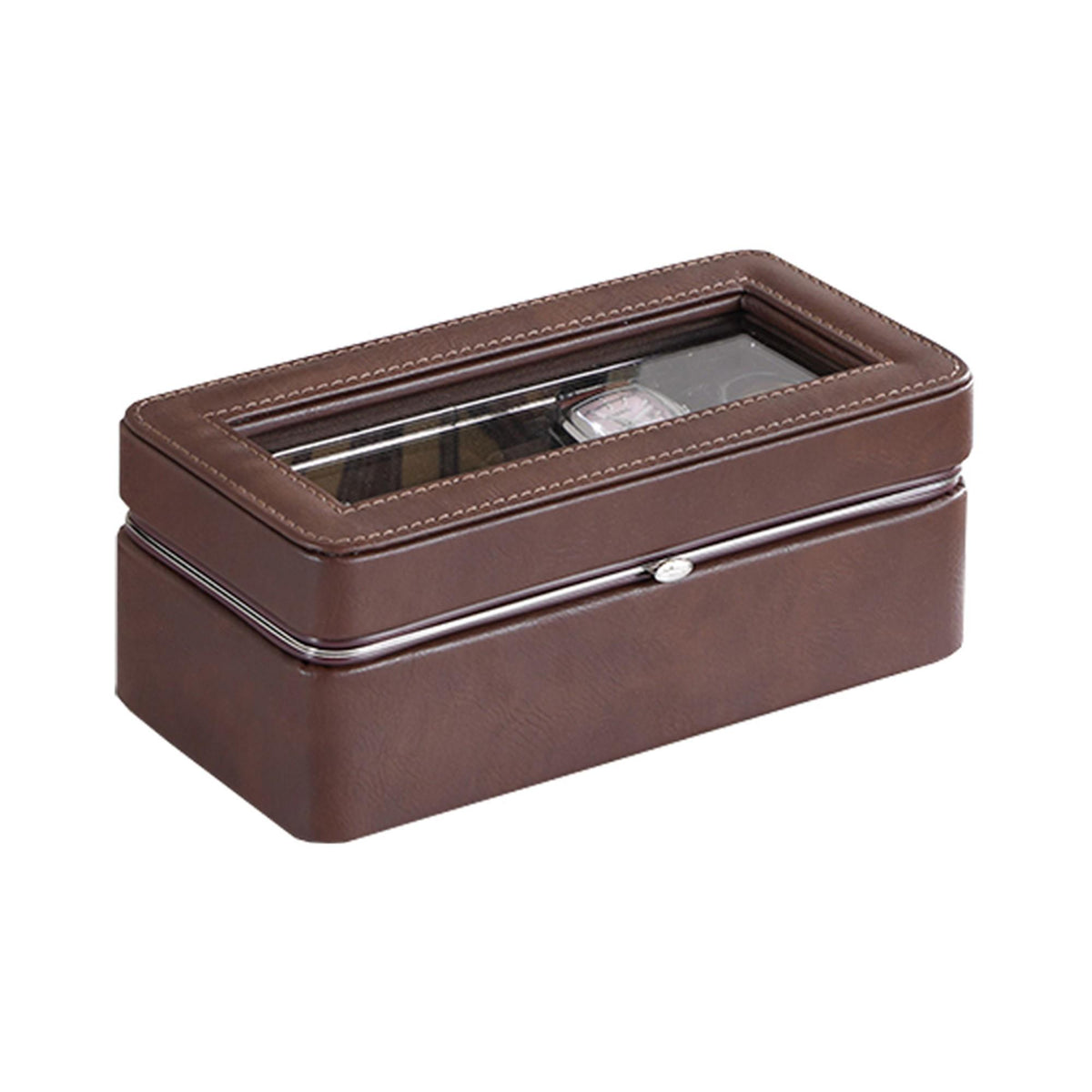 Electra Case with 4 Slots and Removable Cushions, Brown