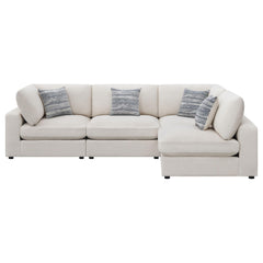 Hephaestus Beige 4-piece Upholstered Sectional with Reversible Cushions