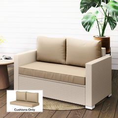 2 Seat Patio Furniture Cushions, 46x26x5 in, Thick Outdoor Loveseat Cushion Set with Removable Cover, Fade-Resistant Replacement Cushions for Outdoor Furniture, Couch, Bench, Swing, Beige